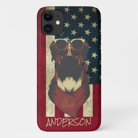 Personalisierter amerikanischer Boxer Case-Mate iPhone Hülle (Rückseite)