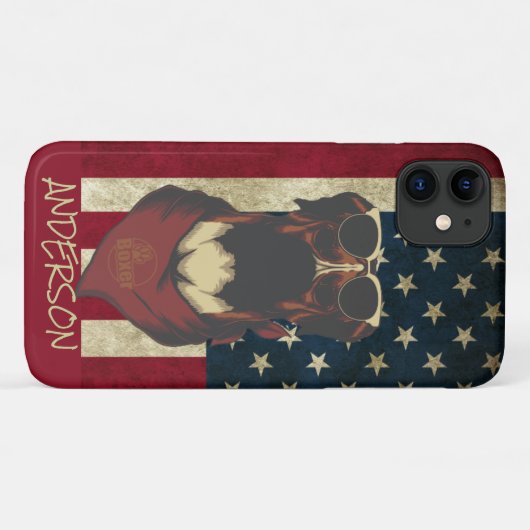 Personalisierter amerikanischer Boxer Case-Mate iPhone Hülle (Rückseite (Horizontal))