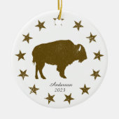 Personalisierter amerikanischer Buffalo-Western We Keramik Ornament (Vorne)