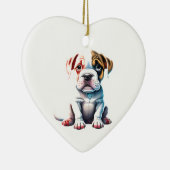 Personalisierter amerikanischer Bulldog Welpenhund Keramik Ornament (Rechts)