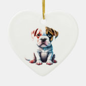 Personalisierter amerikanischer Bulldog Welpenhund Keramik Ornament (Vorne)