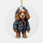 Personalisierter amerikanischer Cocker Spaniel Dog Keramik Ornament (Vorne)