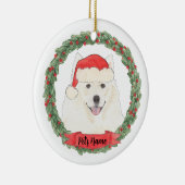 Personalisierter amerikanischer Eskimo Dog Samoyed Keramik Ornament (Rechts)