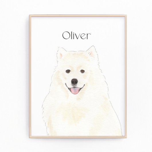 Personalisierter amerikanischer Eskimo Samoyed Hun Fotodruck