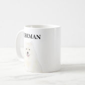 Personalisierter amerikanischer Eskimo Samoyed Hun Kaffeetasse (Vorderseite Links)
