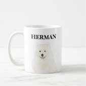 Personalisierter amerikanischer Eskimo Samoyed Hun Kaffeetasse (Links)
