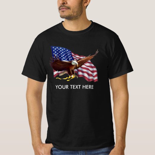 PERSONALISIERTER AMERIKANISCHER FLAG EGLE CUSTOM W T-Shirt (Vorderseite)