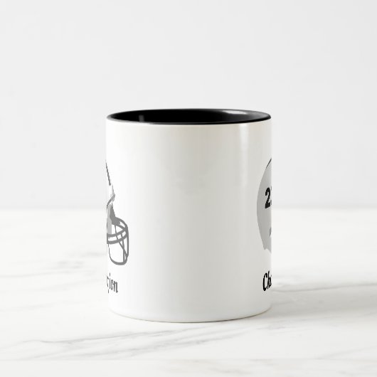 Personalisierter amerikanischer Fußballhelm Zweifarbige Tasse (Mittel)