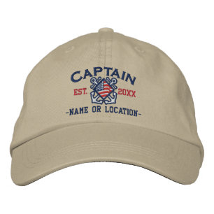 Personalisierter amerikanischer Kapitän Nautical Bestickte Kappe