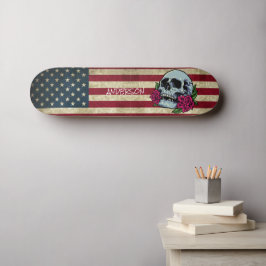 Personalisierter amerikanischer Schädel Skateboard