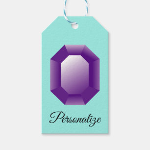 Personalisierter Amethyst-Edelstein Geschenkanhänger