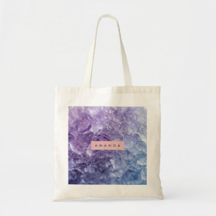 Personalisierter Amethyst-Kristall & Lavendel-Funk Tragetasche