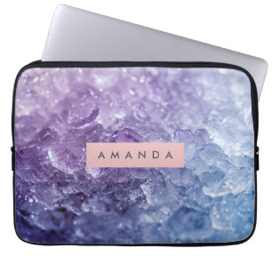 Personalisierter Amethyst Kristall & Lavendel Glan Laptopschutzhülle