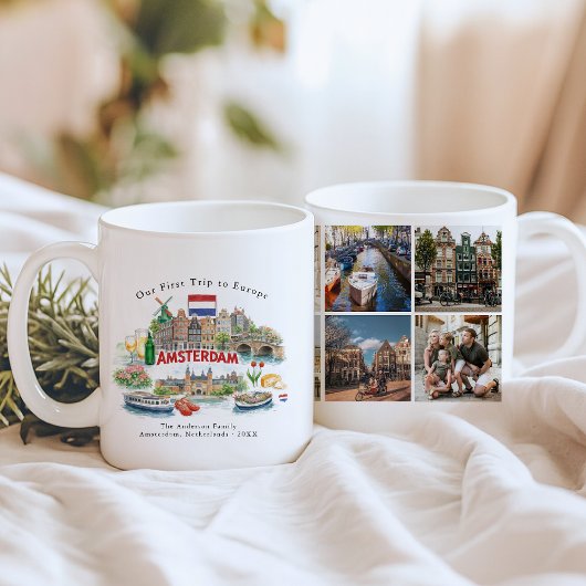 Personalisierter Amsterdam-Reise-Fotobecher Kaffeetasse