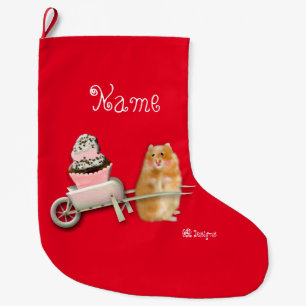 Personalisierter amüsanter Hamster Weihnachts-Str Großer Weihnachtsstrumpf