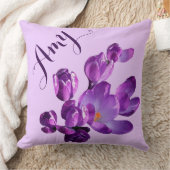 Personalisierter Amy-Name lila floral Kissen (Decke)