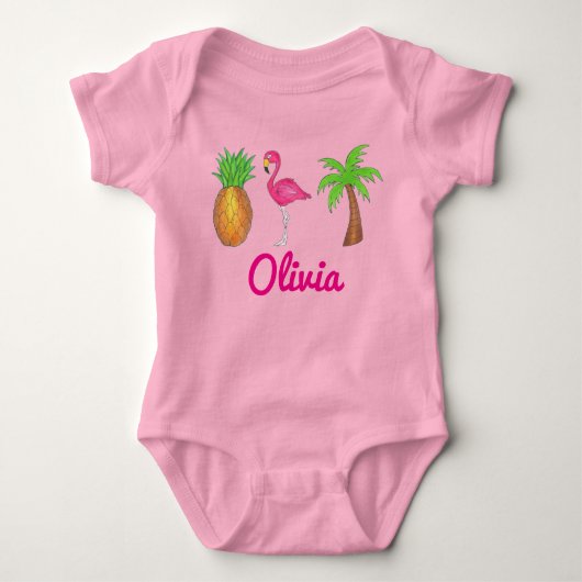 Personalisierter Ananas Baby Strampler (Vorderseite)