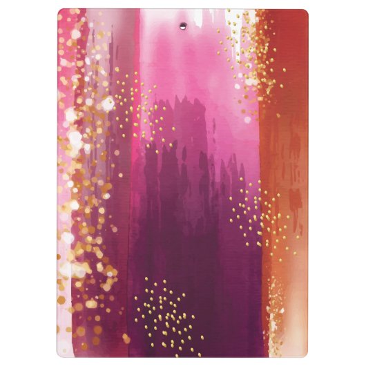 Personalisierter Ananas-Gold-Glitzer Klemmbrett (Rückseite)