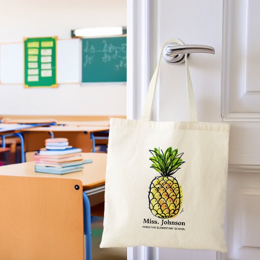 Personalisierter Ananas-Lehrer Tragetasche