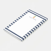 Personalisierter Ananas-Navy-Stripe Post-it Klebezettel (angewinkelt)