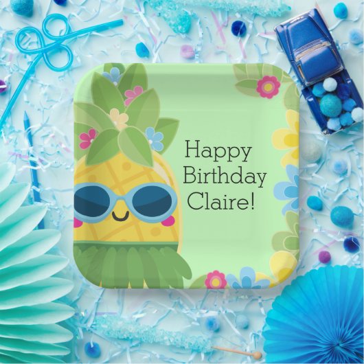 Personalisierter Ananas Pappteller (Party)