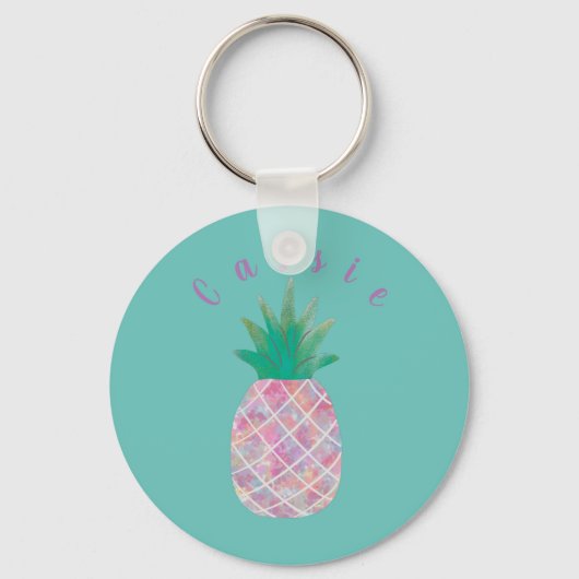 Personalisierter Ananas-Schlüsselanhänger Schlüsselanhänger (Vorderseite)