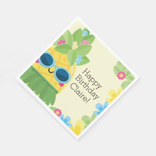 Personalisierter Ananas Serviette (Ecke)