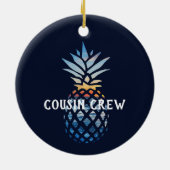 Personalisierter Ananas Tropischer Sonnenuntergang Keramik Ornament (Hinten)