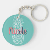Personalisierter Ananasname Schlüsselanhänger (Rückseite)