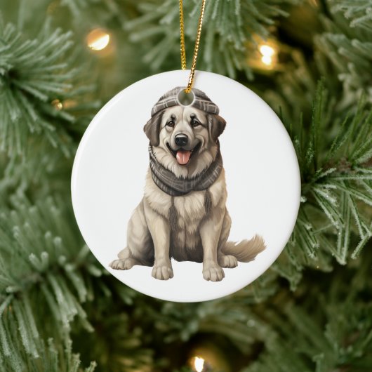 Personalisierter Anatolian Shepherd Dog Keramik Ornament (Baum)