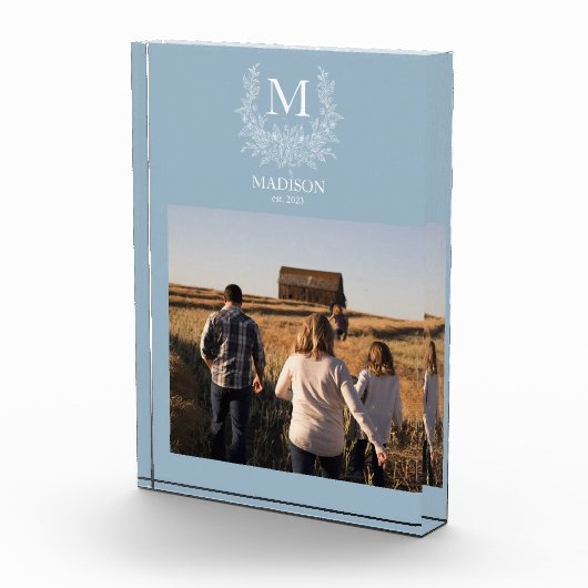 Personalisierter anfänglicher Foto-Block mit rusti Fotoblock (Rechts)