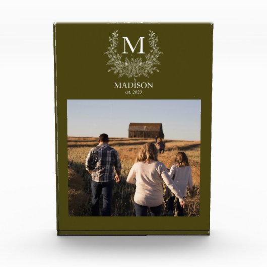 Personalisierter anfänglicher Foto-Block mit rusti Fotoblock (Vorderseite)