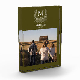 Personalisierter anfänglicher Foto-Block mit rusti Fotoblock