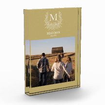 Personalisierter anfänglicher Foto-Block mit rusti