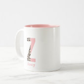 Personalisierter anfänglicher Z Leopard-Farbblock Zweifarbige Tasse (Vorderseite Links)