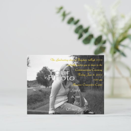 Personalisierter Anfangs-Abschluss laden ein Einladung (Stehend Vorderseite)