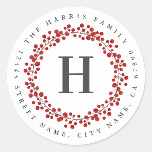 Personalisierter Anfangsaufkleber Runder Aufkleber (Vorderseite)