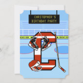 Personalisierter Anfangsbrief C Eishockey Einladung (Vorderseite)