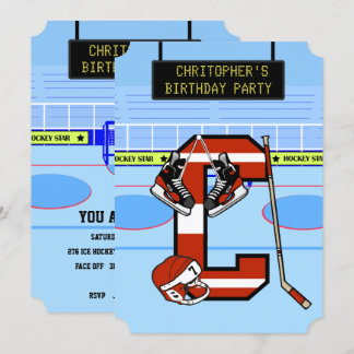 Personalisierter Anfangsbrief C Eishockey Einladung