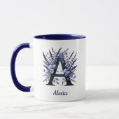 Personalisierter Anfangsbuchstabe A Florales Benut Tasse (Links)