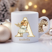 Personalisierter Anfangsbuchstabe A Weihnachtsenge Kaffeetasse