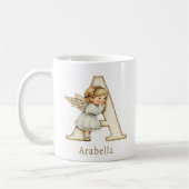 Personalisierter Anfangsbuchstabe A Weihnachtsenge Kaffeetasse (Links)