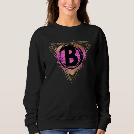 Personalisierter Anfangsbuchstabe B Deko Niedlich Sweatshirt (Vorderseite)