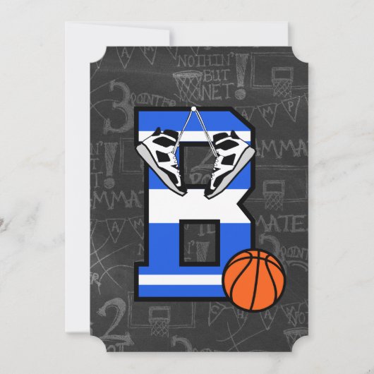 Personalisierter Anfangsbuchstabe B Einladung (Vorderseite)