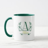 Personalisierter Anfangsbuchstabe Blumenmonogramm- Tasse (Links)