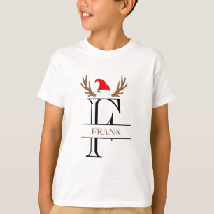 Personalisierter Anfangsbuchstabe F Santa Hut Gewe T-Shirt