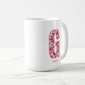 Personalisierter Anfangsbuchstabe | Floraler Buchs Kaffeetasse (VorderseiteRechts)