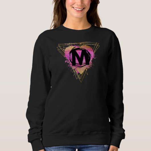 Personalisierter Anfangsbuchstabe M Deko Niedlich Sweatshirt (Vorderseite)