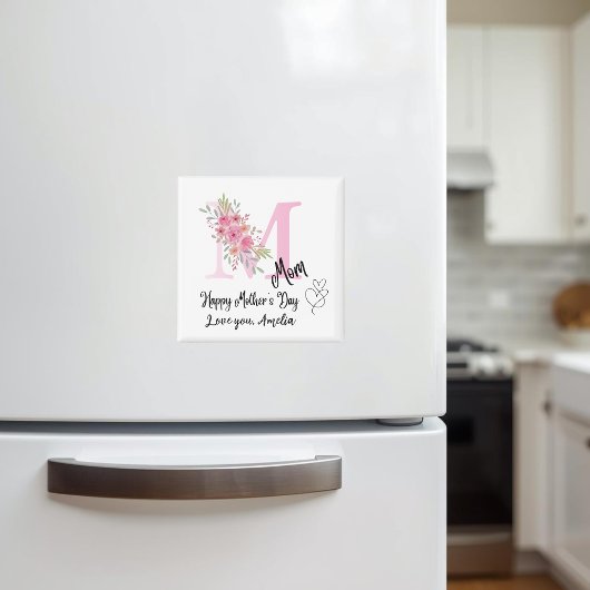 Personalisierter Anfangsbuchstabe-Mama-Kühlschrank Magnet