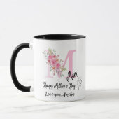Personalisierter Anfangsbuchstabe-Mutter-Tasse Tasse (Links)